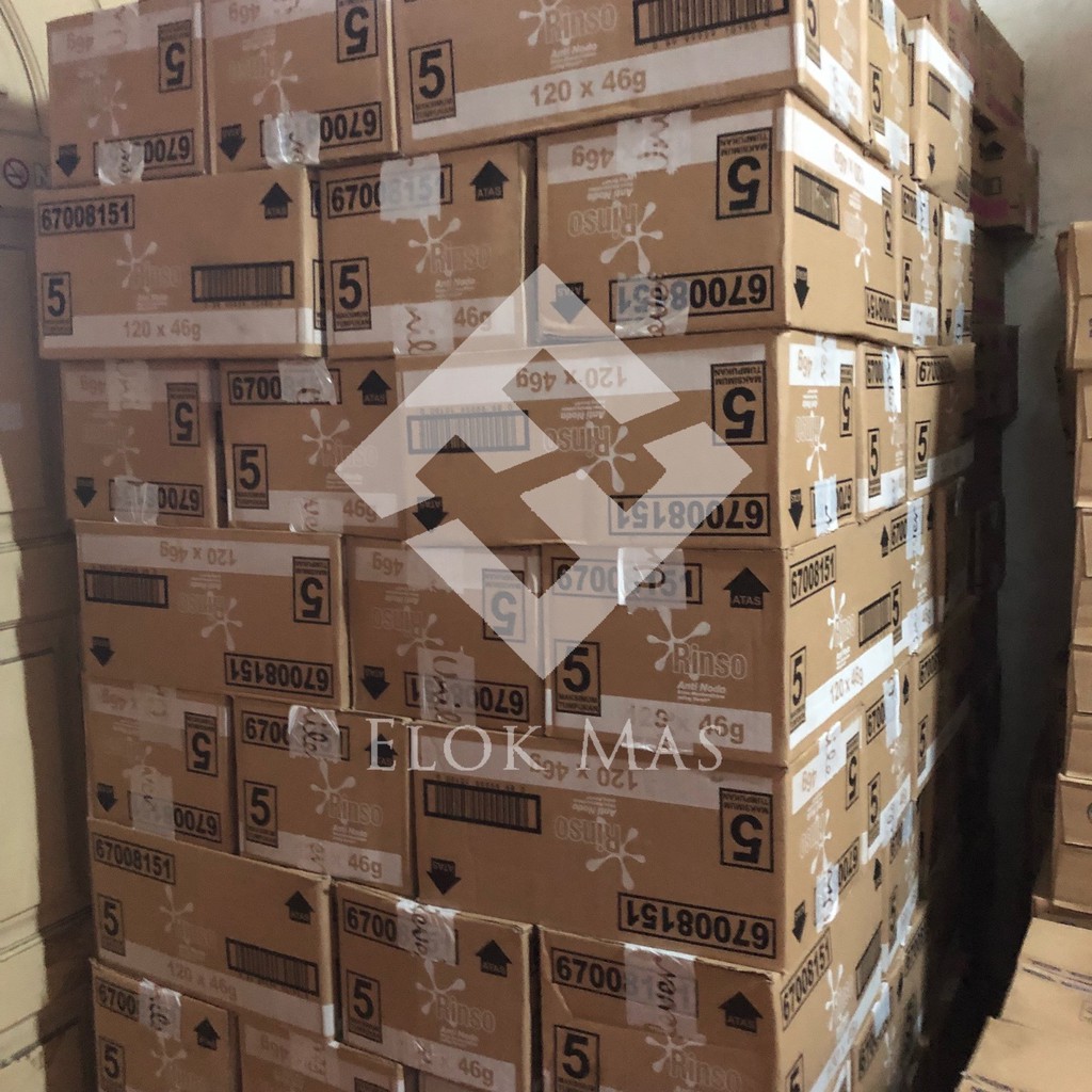 Rinso Anti Noda Deterjen Bubuk per DUS (120 Sachet x 46gr) /  Detergent Detergen Bubuk Renceng GOJEK