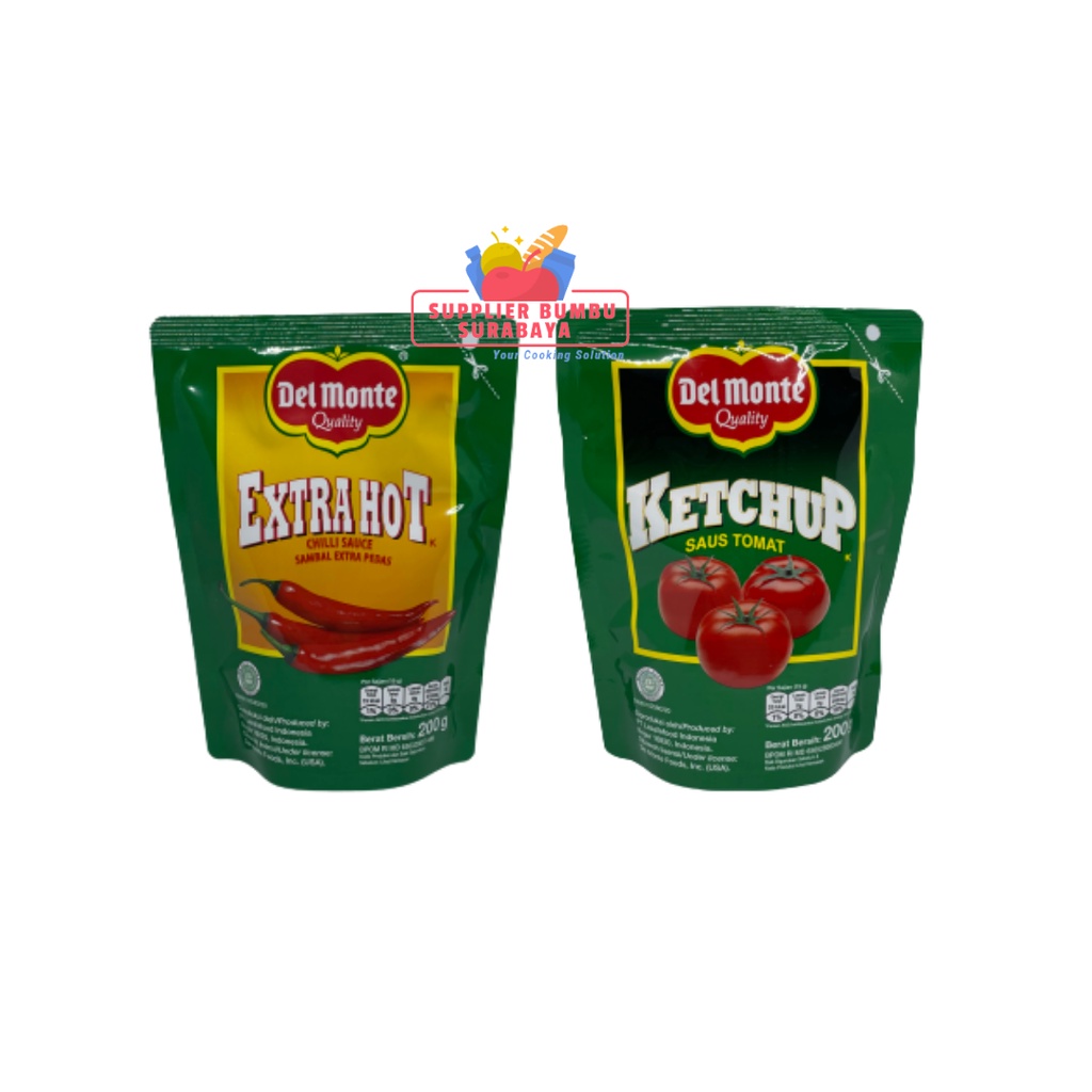 Delmonte Saos Tomat &amp; Saus Sambal Extra Hot Chili Sauce Pouch 200g