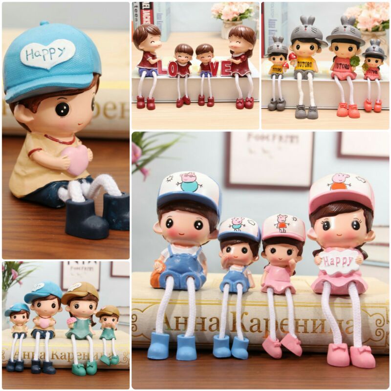Pajangan Boneka Resin Family Unik Kaki Gantung Hiasan Dinding Dekorasi Rumah