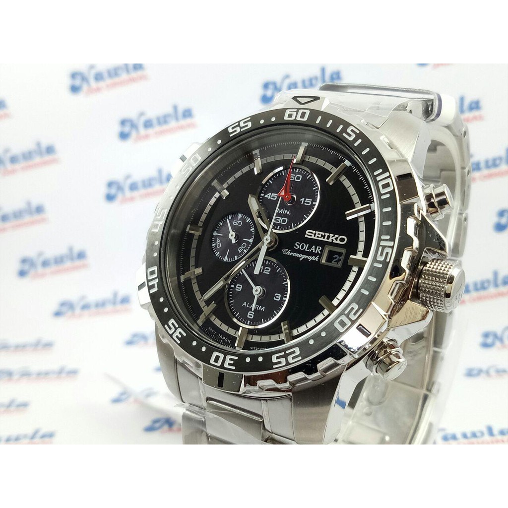 Seiko Solar SSC299P1 Chronograph Black Dial - Jam Tangan Pria SSC299