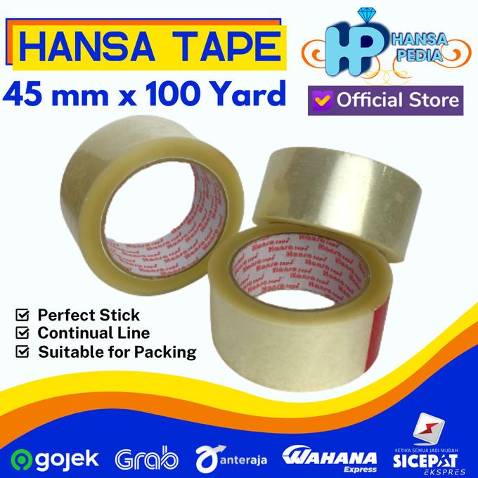 

NEW Lakban Bening Coklat 2 inch 100 Yard Hansa Tape Anti Putus