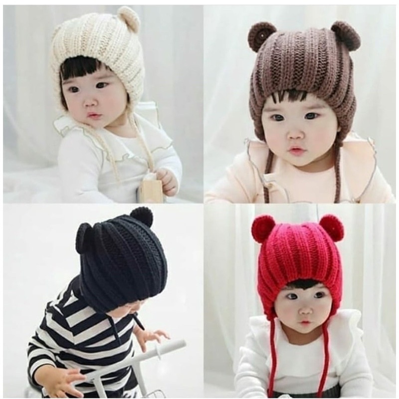 KOREAN BUNNY HAT - CARTERLOVE TOPI RAJUT TP020/Topi bayi TP025/ TOPI BUNNY/TOPI BEAR