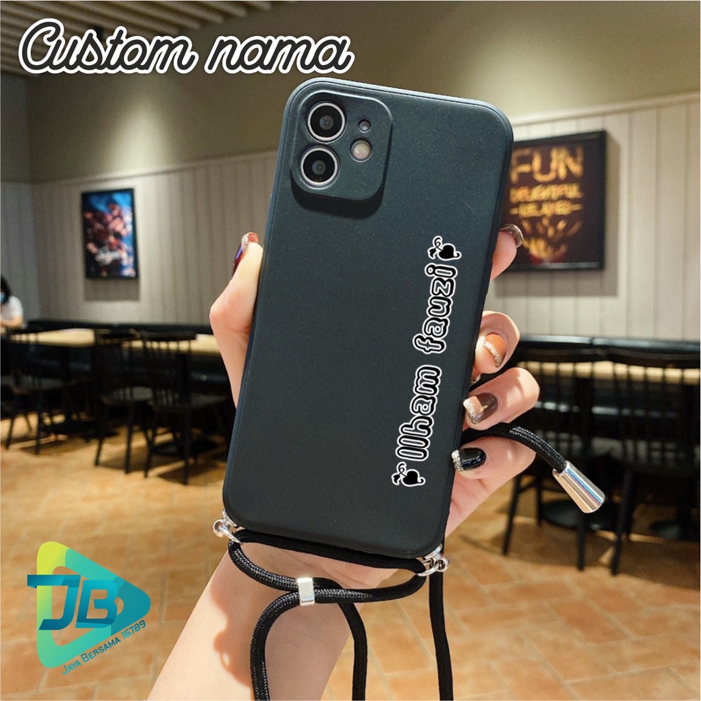 SOFTCASE SILIKON SLINGCASE TALI LANYARD STRAP PHONE MACARON PELINDUNG KAMERA CUSTOM NAMA OPPO VIVO SAMSUNG XIAOMI REALME IPHONE ALL TYPE JB5482