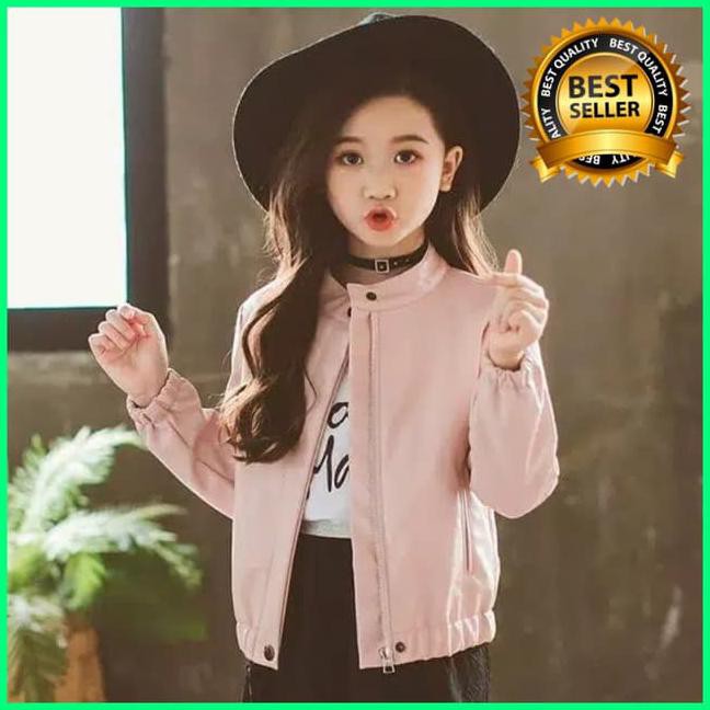 Lagi diskon JAKET ANAK CEWEK-JAKET KULIT PINK IMPORT KOREA MURAH BAGUS KEREN - Best