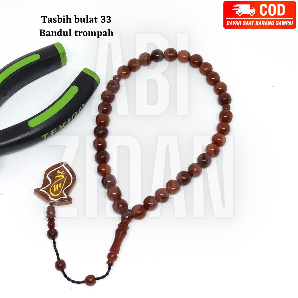 tasbih kaokah kokkah kaukah asli original model bulat 33 bandul trompah