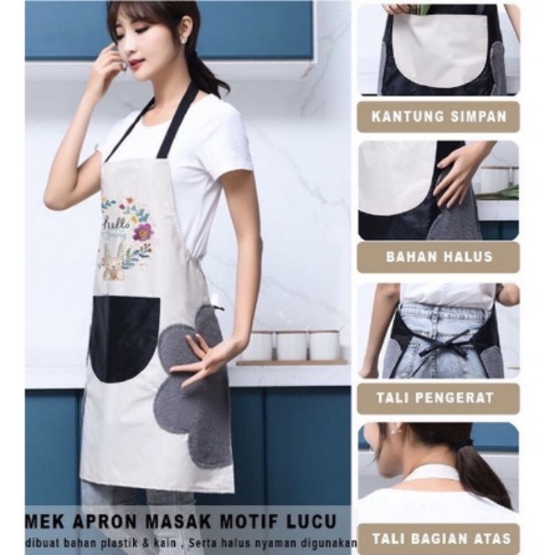 [COD] Appron Masak Celemek Masak Celemek Masak Dapur Anti Minyak Anti Air Lucu Cute Import Motif Karakter Girl Lucu