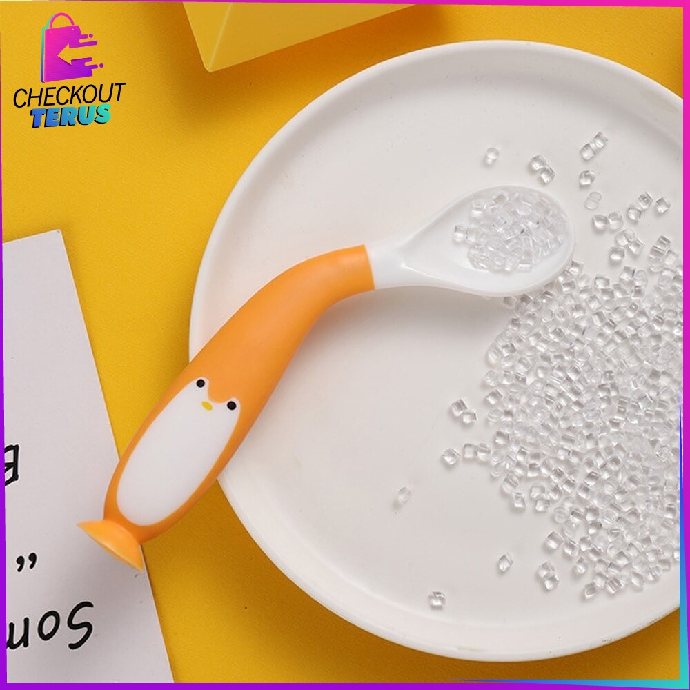CT C345 Sendok Makan Bayi Sendok Bengkok Bayi Perlengkapan Bayi Sendok Garpu Set Anak Bayi Sendok Makan Bayi Silikon Fleksibel Spoon BPA Free