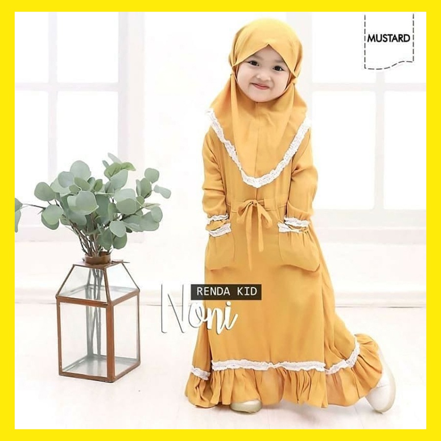 Gamiset Noni Kids Syari Set Dress Anak Setelan Gamis Anak Perempuan