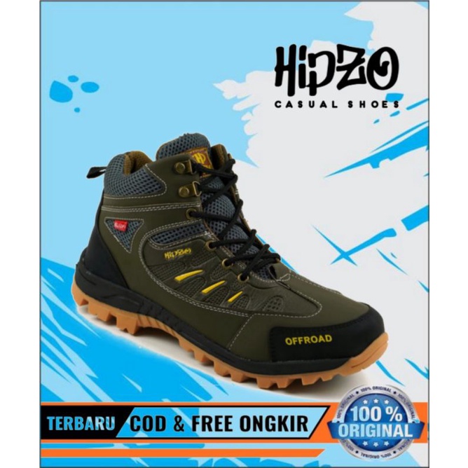 [TERLARIS] Sepatu Pria Original Hipzo M 047 Pria Boots Kasual Casual Boots Kulit Hiking