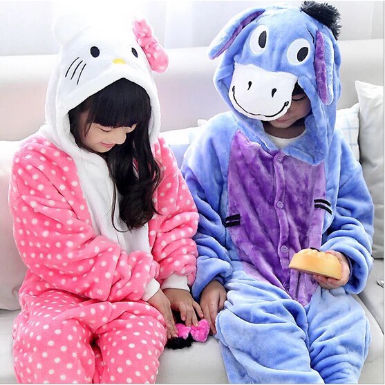 KOSTUM ONESIE EEYORE KUDA NIL KANCIL WINNIE THE POOH COSPLAY PIYAMA ANAK