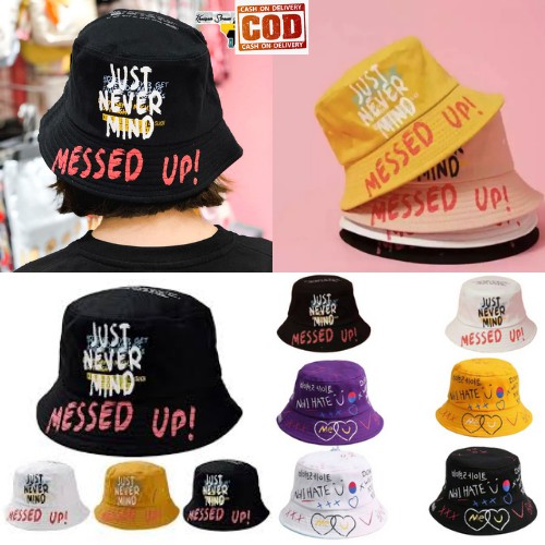 8.8 SALE BUCKET SABLON MESSED UP TAMPILAN STYLISH DAN TRENDY KUALITAS PREMIUM HS