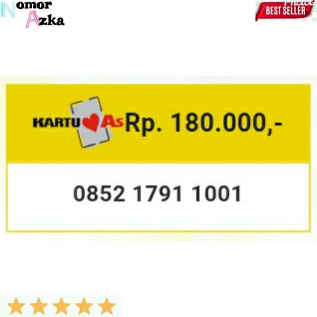 Kartu perdana nomor cantik as seri 1791 abba 1001 gb11