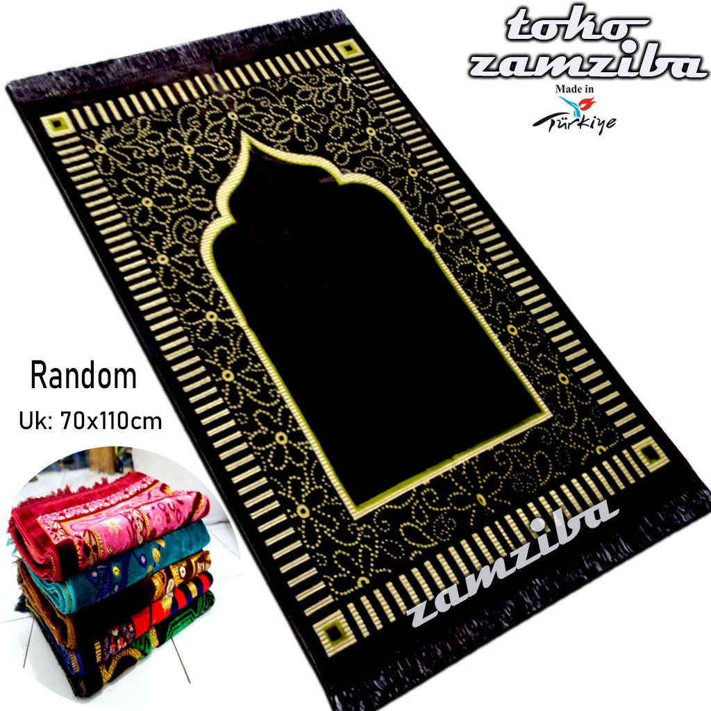 Sajadah Turki Turkey Super Ultra Beludru Halus Tebal Ukuran Dewasa 70x110cm Perlengkapan Sholat Pakaian Muslim Sauvenir Sejadah By Zamziba