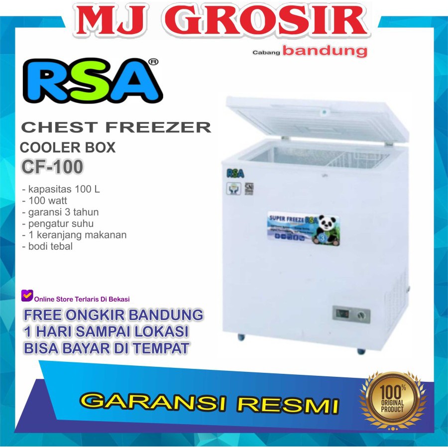 RSA CHEST FREEZER CF 100 BOX 100L LEMARI PEMBEKU 100 LITER BY GEA