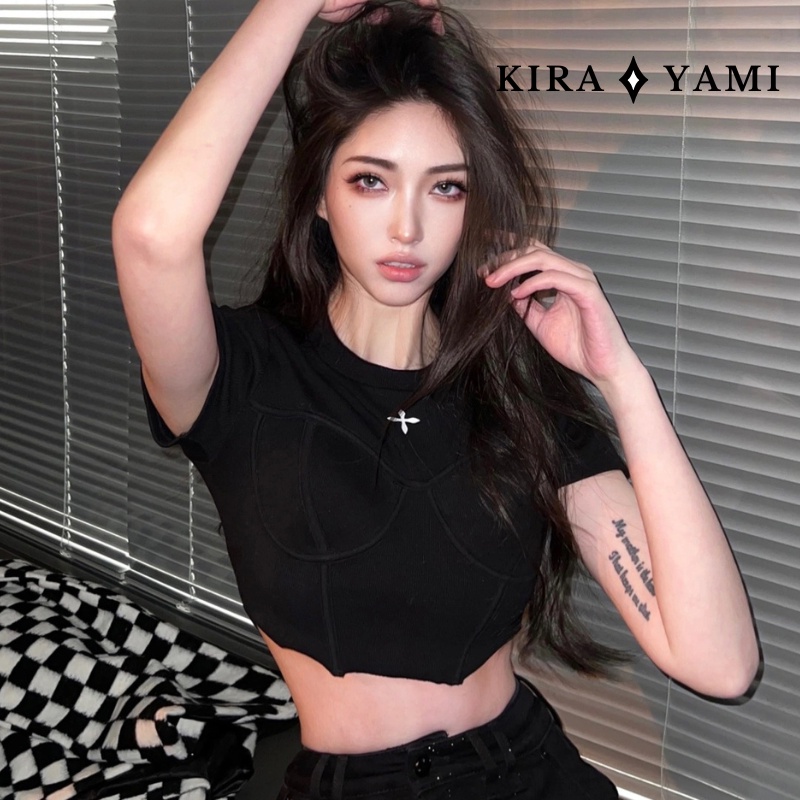 Ready SMFK Compass Biker Crop Top Tee