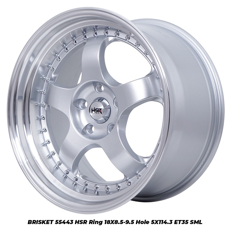 VELG R18 WORK MEISTER RING 18 LABAR 85 / 95 PCD 5X114,3 ET 35 SILVER PELEK CELONG RING 18 LUBANG BAU