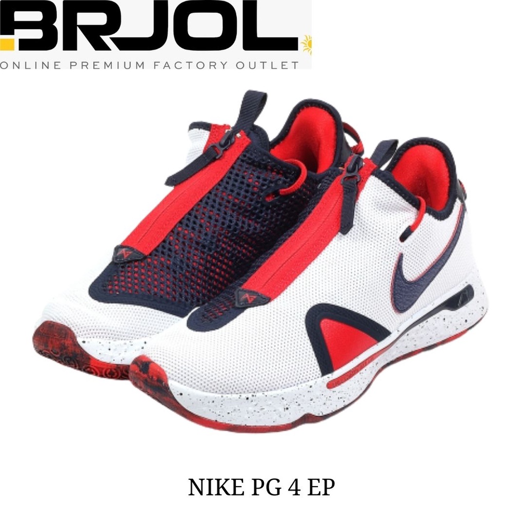 SEPATU BASKET PRIA ORIGINAL NIKE PAUL GEORGE 4 EP CD5082101 PUTIH , MERAH DAN HITAM