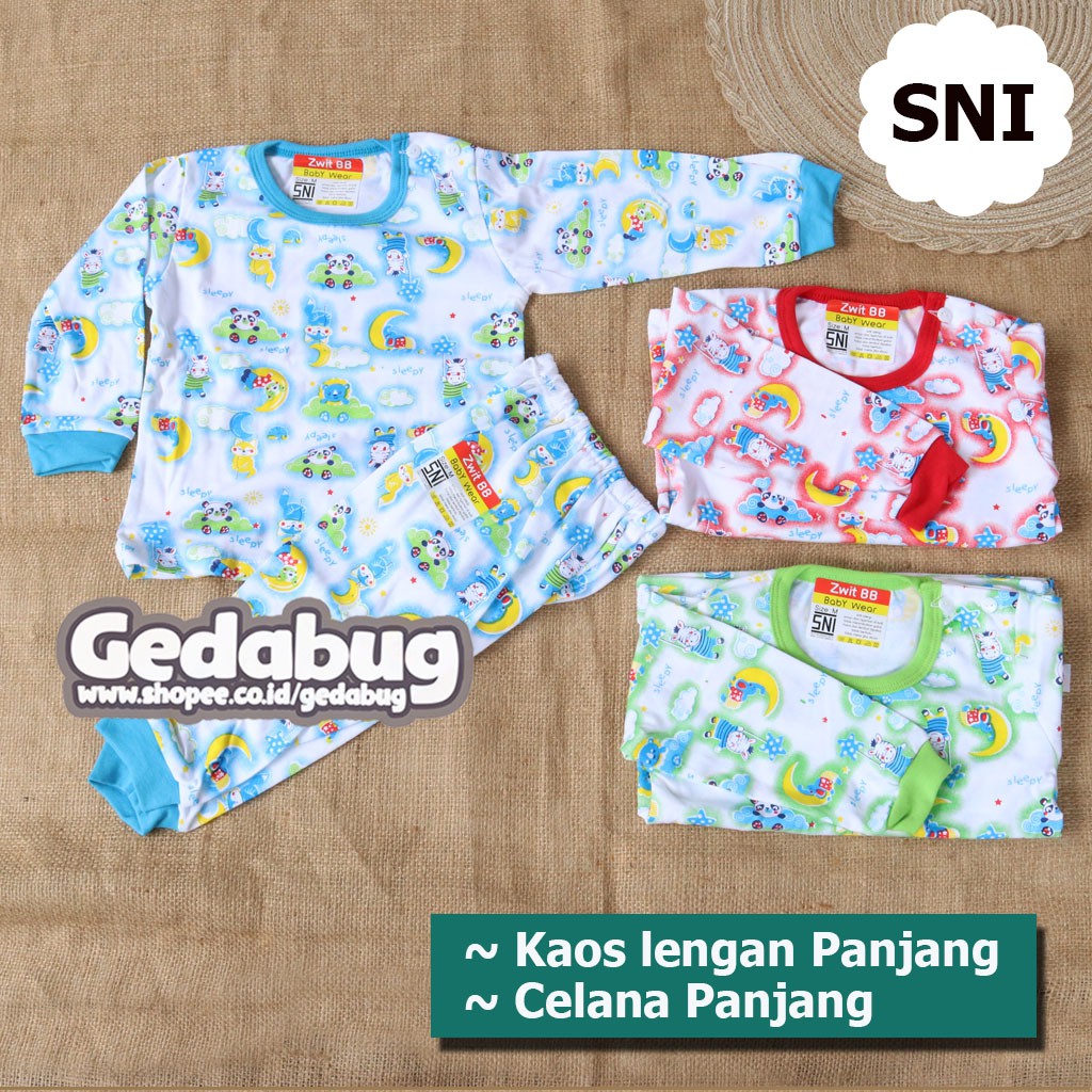 Piyama Bayi &amp; anak Setelan Zwit BB Panjang KAOS Motif Kecil / Kaos PANJANG + Celana PANJANG