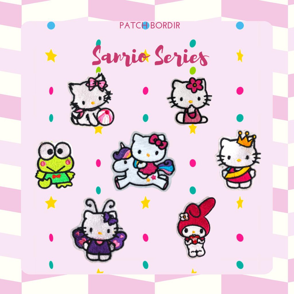 PATCH BORDIR JAHIT HELLO KITTY / KERROPPI / CHARMY KITTY / Lem Khusus Patch Bordir Jahit