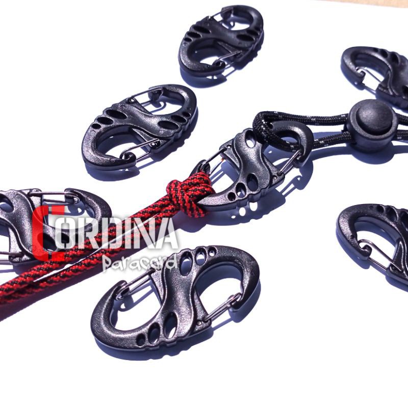 CARABINER dual buckle - carabiner mini bentuk S gantungan kunci