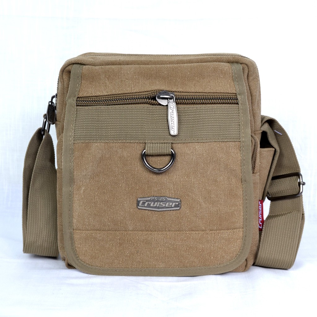 Tas Bahu Selempang Kanvas Pria Canvas Sling Bag Cruiser Pria 5 Res 7659-1
