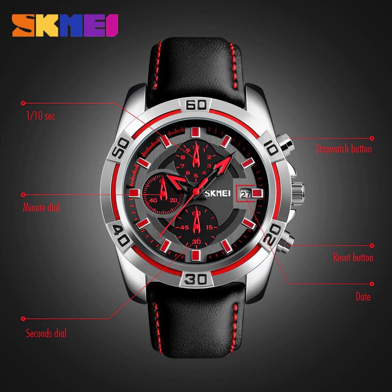 Jam Tangan Pria / SKMEI 9156 / SKMEI / Original / Casual Watch Leather / SKMEI