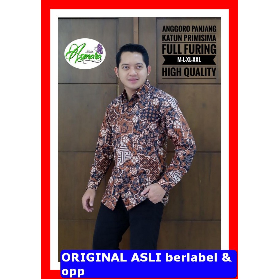 PROMO BATIK PREMIUM MODERN KEMEJA BATIK SOLO Lengan Panjang Lapis Furing Asmara Anggoro Proboseto Ku