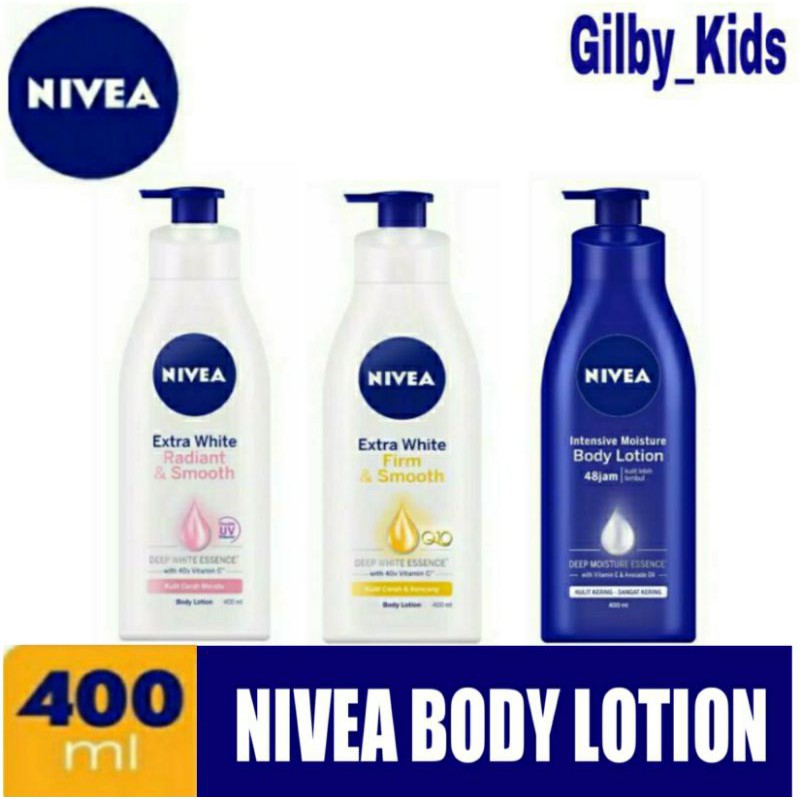 Nivea Body Lotion Radiant&amp;Smooth / Firm&amp;Smooth / Intensive Moisture / Instan Glow 400ml