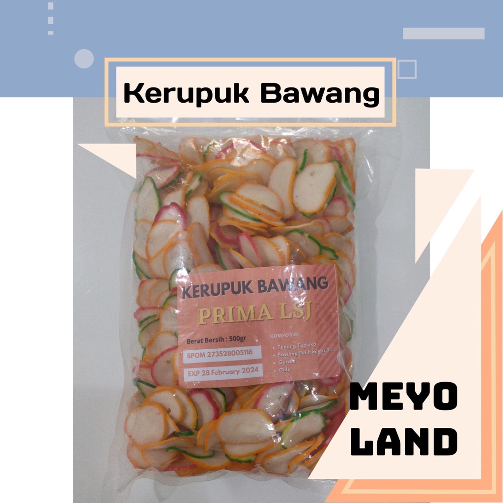 

Kerupuk Bawang Prima LJS 500 gr Krupuk Warna-Warni ENAK Keripik Warna Warni Seblak 500gr gram