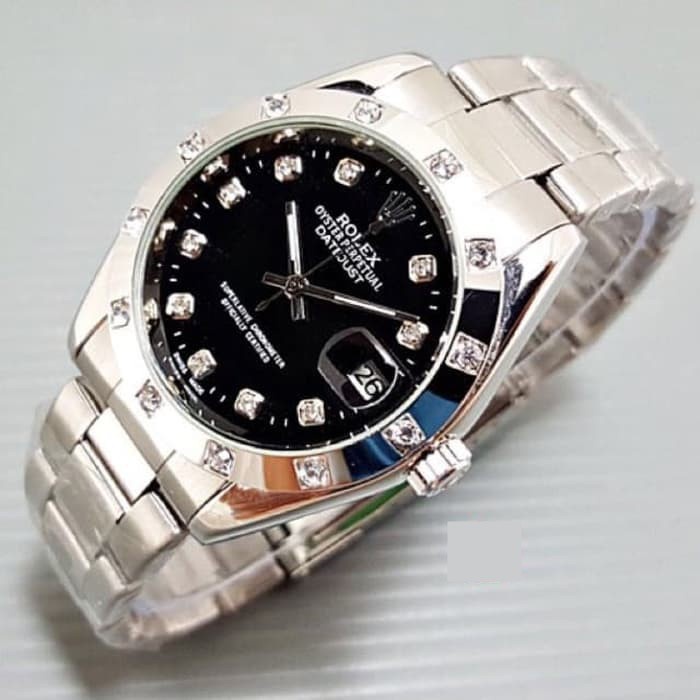 Grosiran Jam Tangan Rolex Pria Automatic PSA65225 Analog Tali Rantai Tanggal Aktif Free Box (COD)