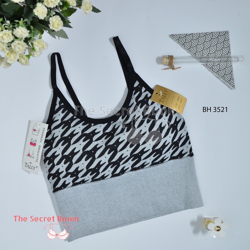 TALLY SPORT BRA BH KEMBEN BRALETTE 3521 I ADA BUSA I FREE SIZE I CUP B I BAHAN RAJUT EXTRA STRETCH-