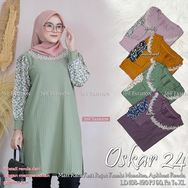 [BEST SELLER] Tunik Kaos Rajut Jumbo Import/Oskar 24/Kombi Monalisa/Baju Atasan Cewek/Blouse Lengan 