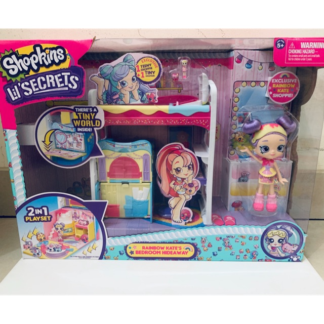 shopkins lil secrets rainbow kate's bedroom hideaway