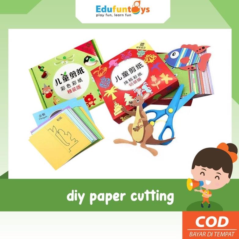 

((BISA COD)) Edufuntoys - DIY PAPER CUTTING / paper cut activity set/ gratis gunting/ mainan menggunting/ ativitas anak set menggunting/ prakarta