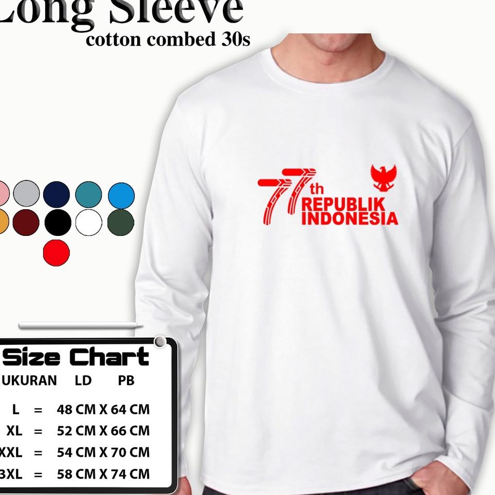 R29Y KAOS PRIA LENGAN PANJANG HUT RI 77 ATASAN WANITA DAN PRIA LENGAN PANJANG HUT RI 77 MERDEKA HUT 
