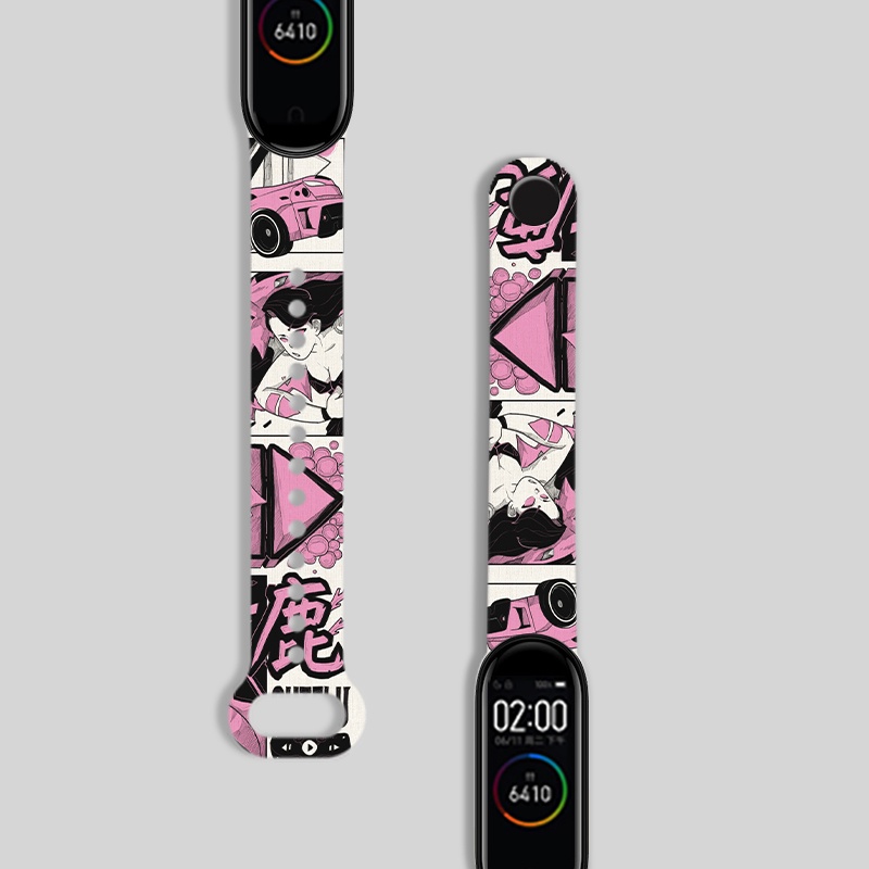 XiaoMi Band 6 Strap Xiaomi Mi Bracelet 7 6 5 4 3 Cartoon Printed Personality Pattern Replacement Bracelet Strap xiaomi band 5 miband 6 miband 4