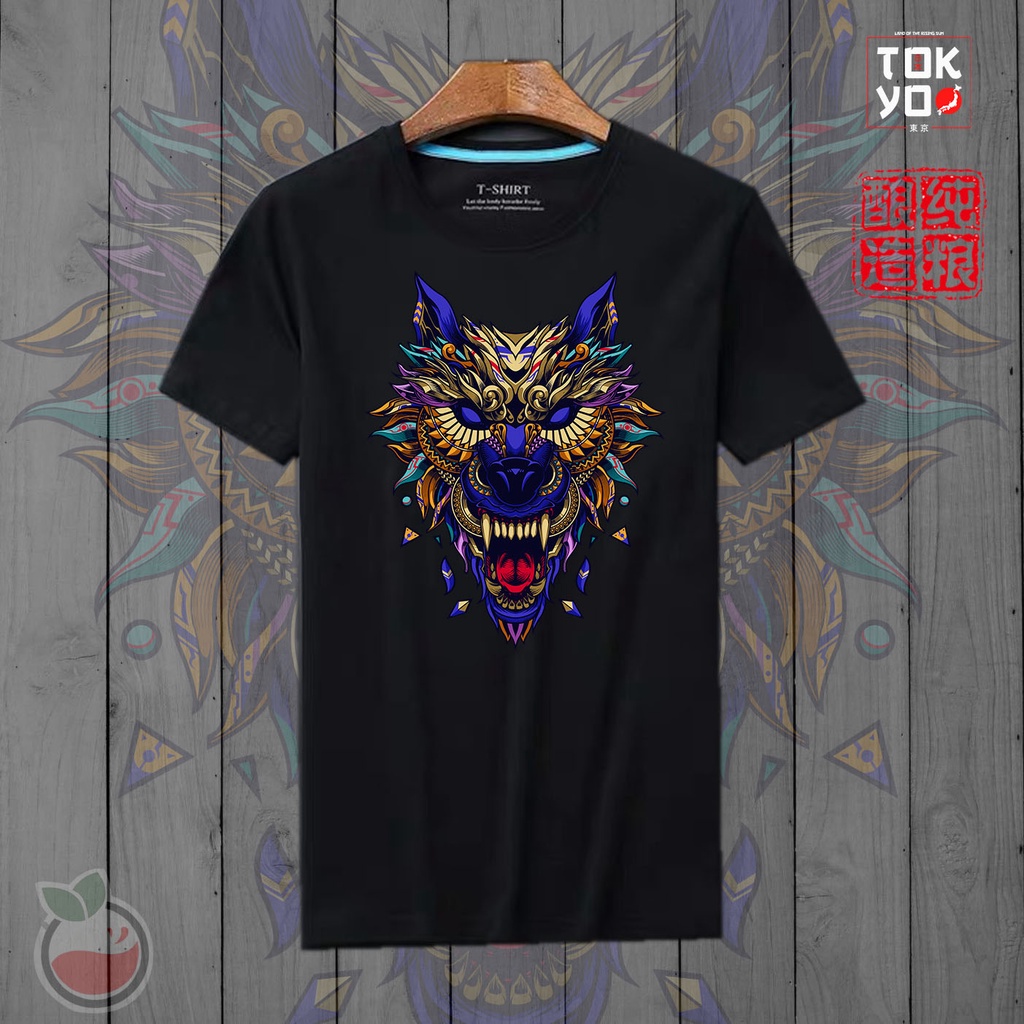 Lilipop Kaos Tshirt Wolf Pria Wanita Unisex Baju Distro Basic Lengan Pendek Cowok Kasual 3