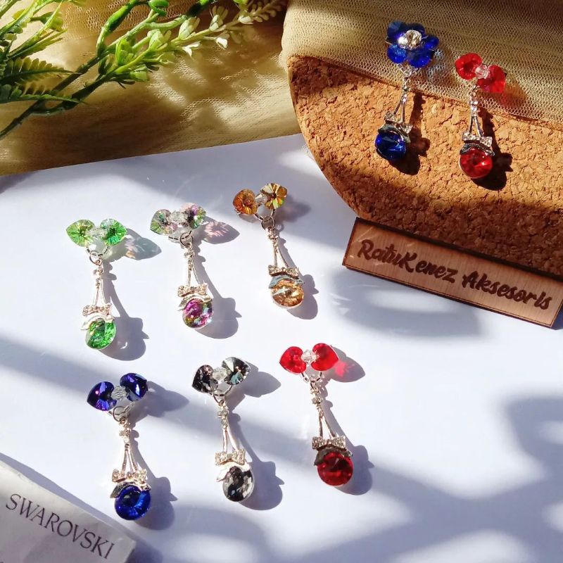 Bros murah cantik Swarovski asli
