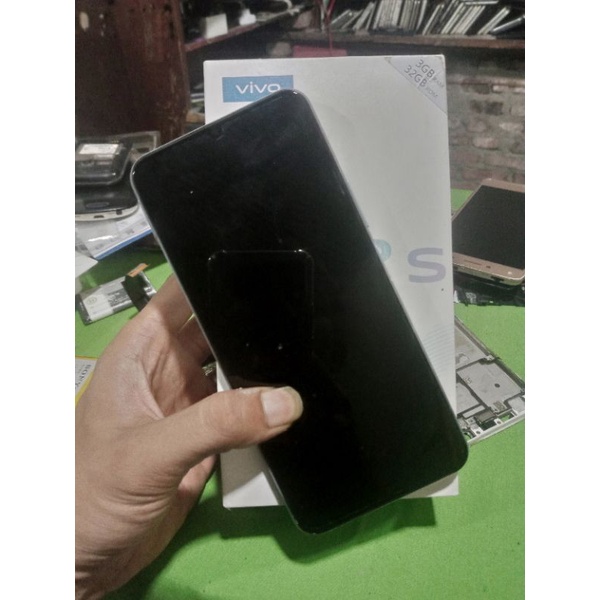lcd original copotan vivo y12s plus batre kesing simtray dan box