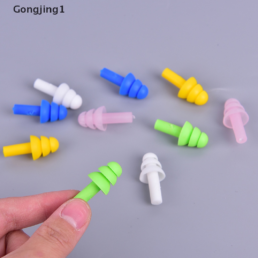 Gongjing1 5 Pasang Earplug Silikon Peredam Suara Untuk Berenang