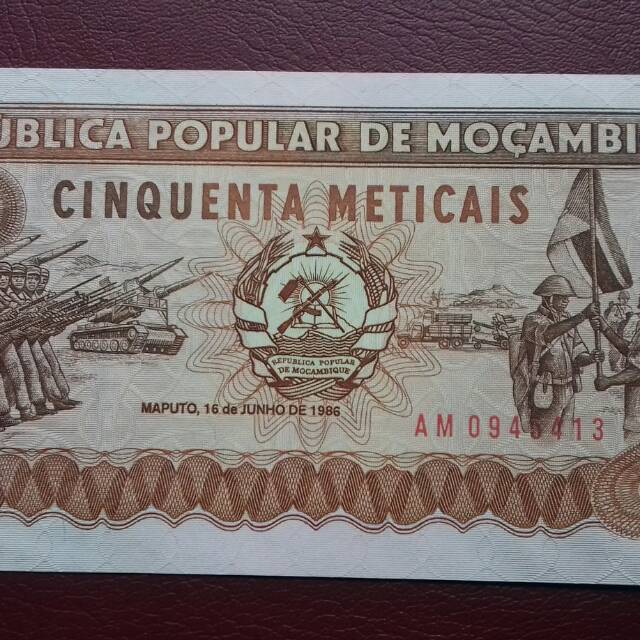 Uang asing 50 meticais mozambik