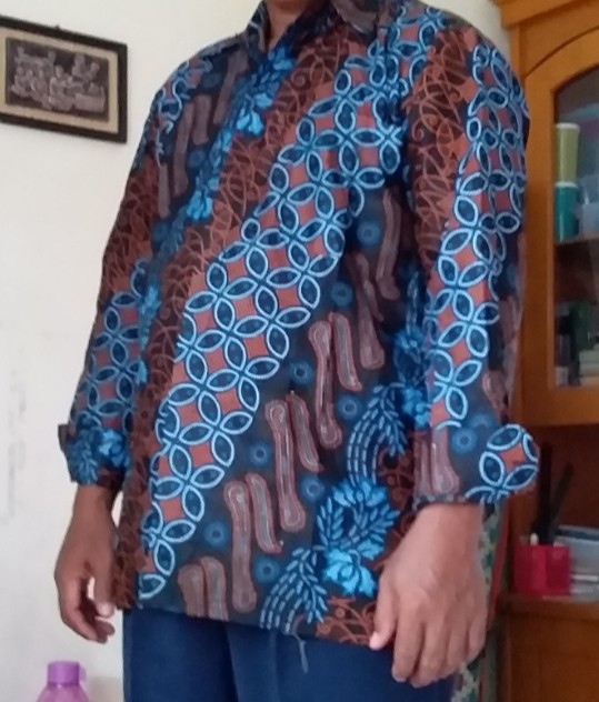 Batik Pria Lengan Panjang 021 Risna Batik Hrb026 Kemeja Batik Murah Seno Sogan Bakung Padi Manggar