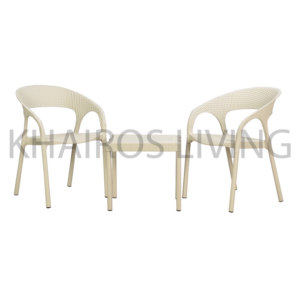 Meja Kursi Teras Plastik Meja Santai Set 1 Meja + 2 Kursi CLUB