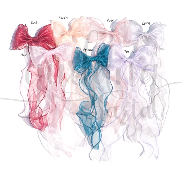 Jepit Rambut Pita Lace Panjang Hairclip Motif Ribbon Long GH 213901