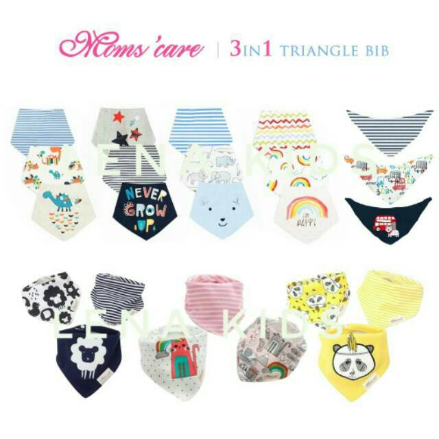 Slabber segitiga moms care slaber makan tatakan makan celemek bayi tatakan iler