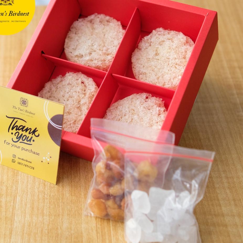 

Barang baru--Sarang burung walet (yenwo) Gift Package siap masak, FREE kelengkeng kering dan gula batu