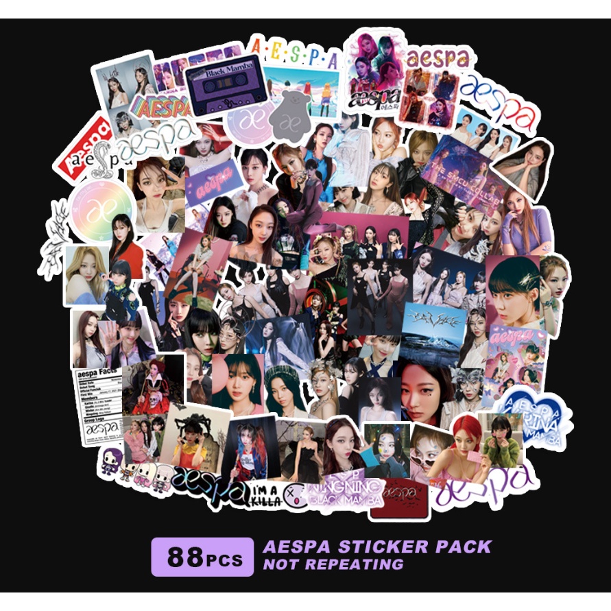 88pcs / Set Stiker Print Foto Artis KPOP AESPA Seri 01 Superstar WINTER KARINA Ning GISELLE DIY