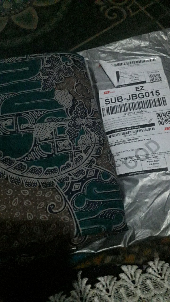 Atasan Batik Pria Lengan Panjang Kenongo Hem Padi Pekalongan M L Xl Xxl