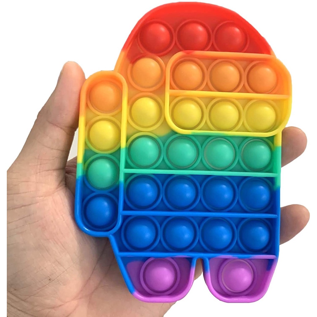 Pop Its Square Mainan pop it murah rainbow multicolor Fidget Toy Push bubble Penghilang Stress - POP