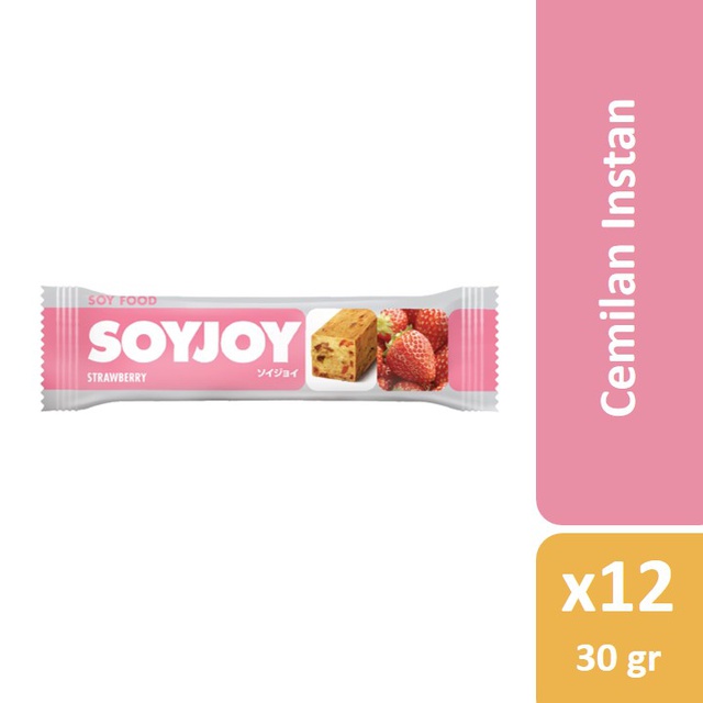 

SOYJOY Snack Bar Kedelai Strawberry 30gr - 1 Box (12 Bar)